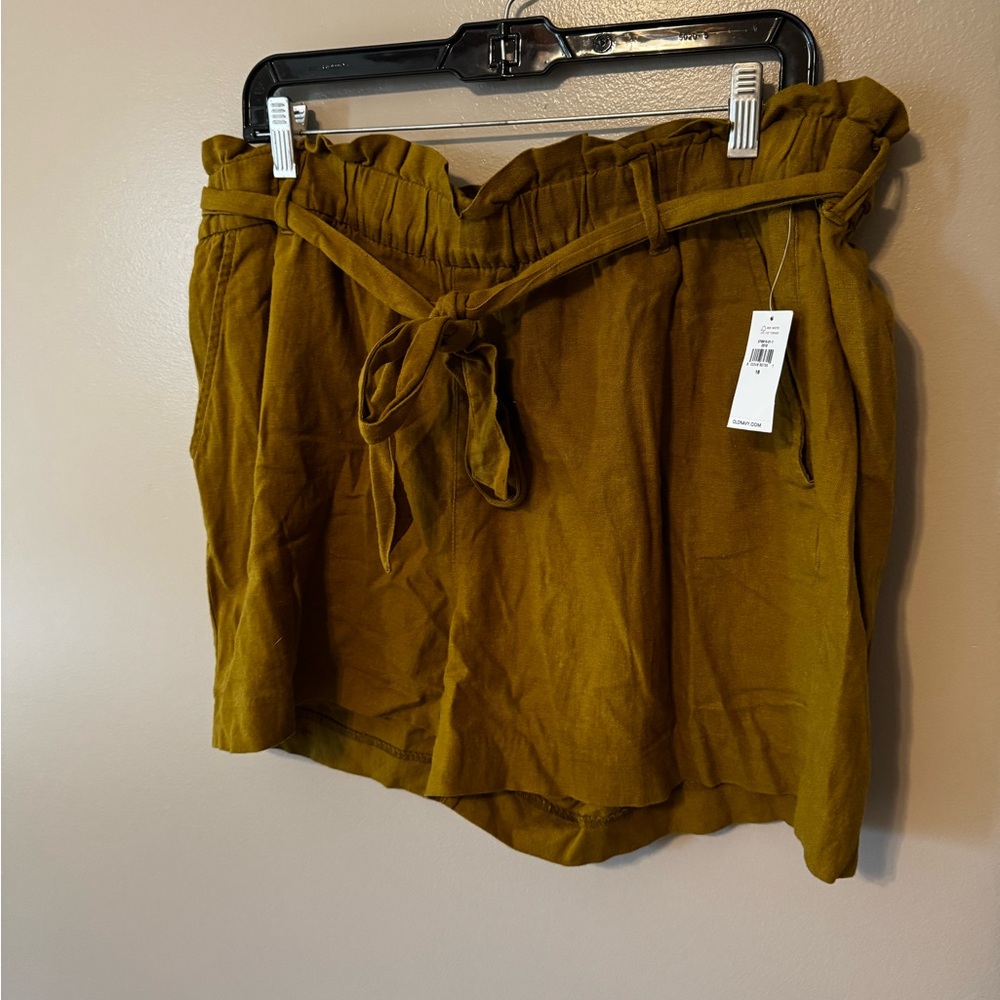 Olive Green Paperbag Waist Shorts (Old Navy)